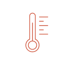 Icon of a thermometer on a gray background, indicating temperature measurement.