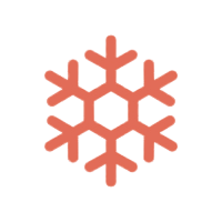 Snowflake icon centered on a gray background, symbolizing winter or cold weather.